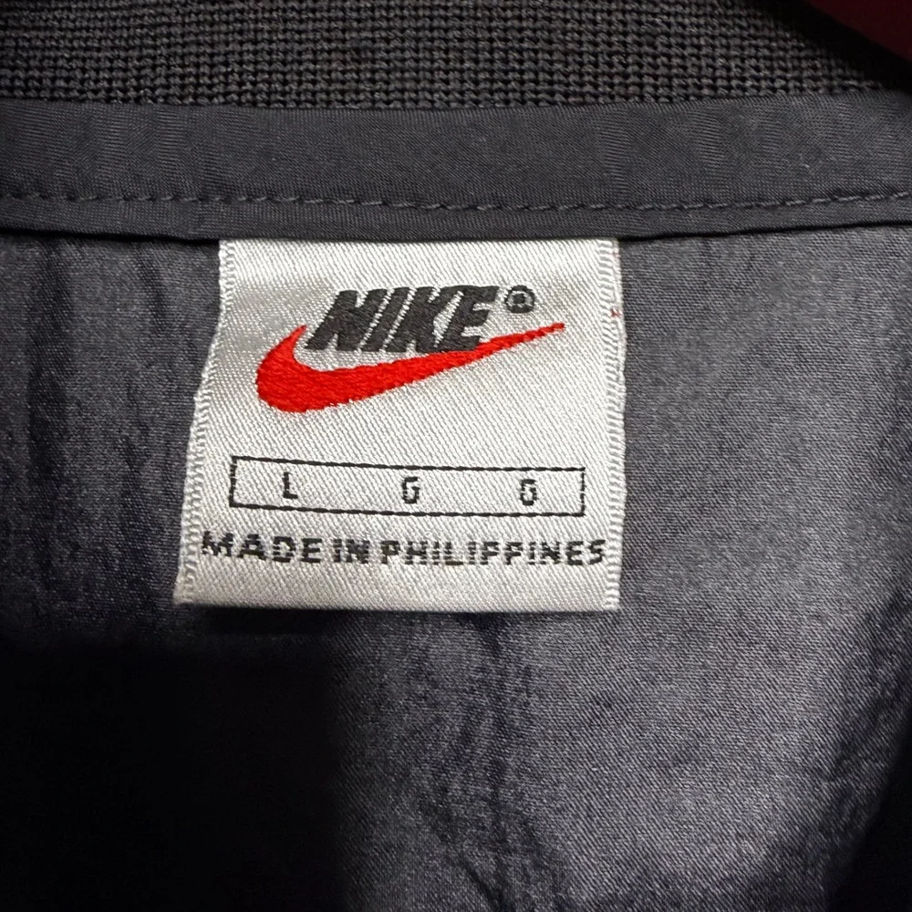 Nike Windbreaker Mens Large Black Vintage 90s Quarter Zip Neon Green Logo ER89